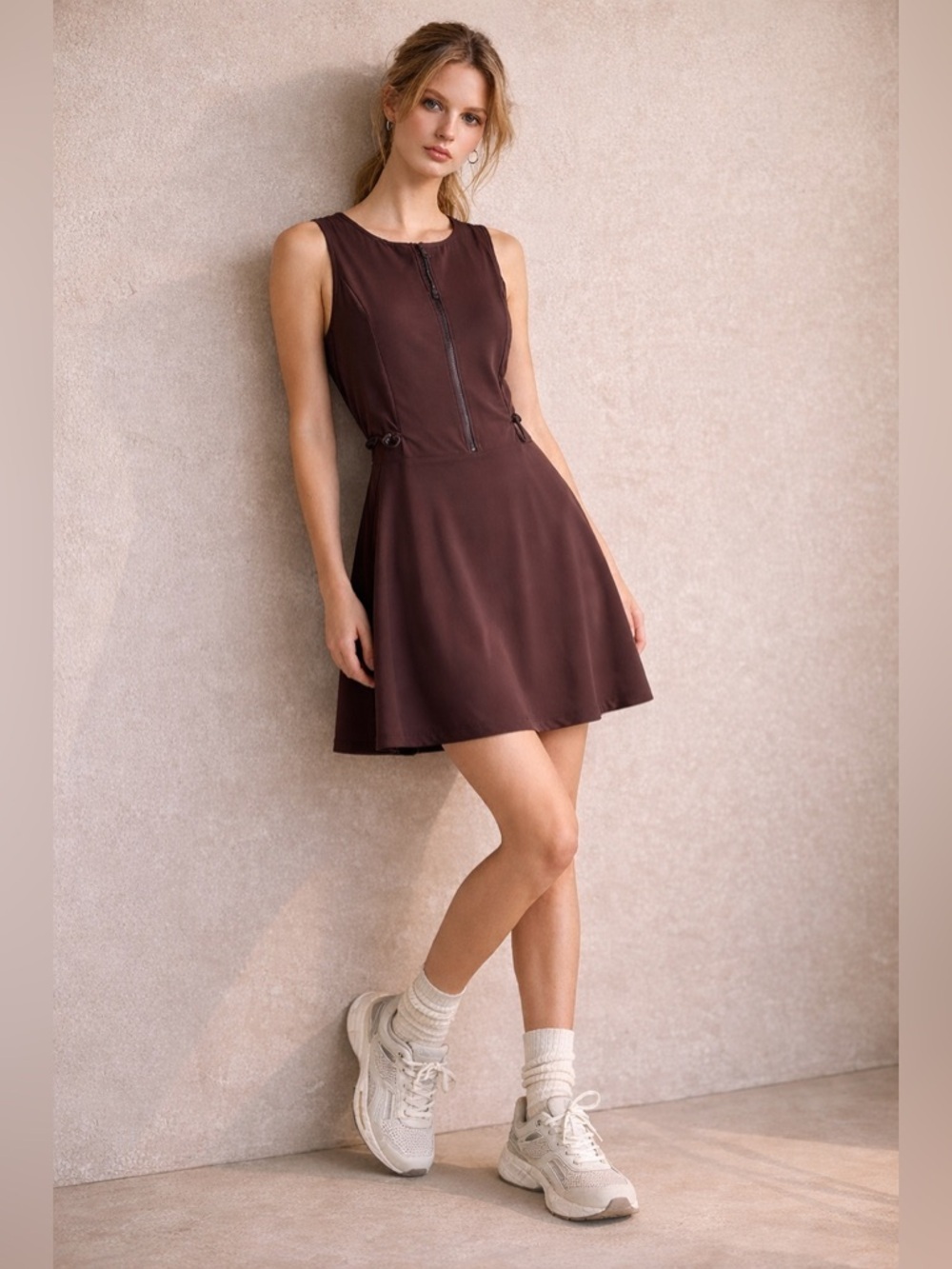 Lou & Grey Dress Womens Small Wanderweave Brown Active Athletic Skort New